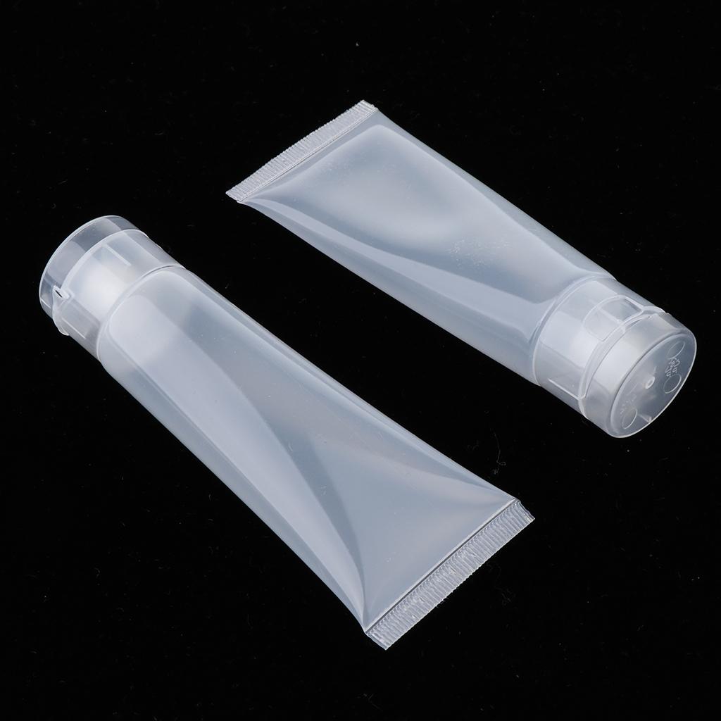 80x Mini 50ml Empty Cosmetic Tubes Flip Cap for Body Lotion Shampoo Makeup