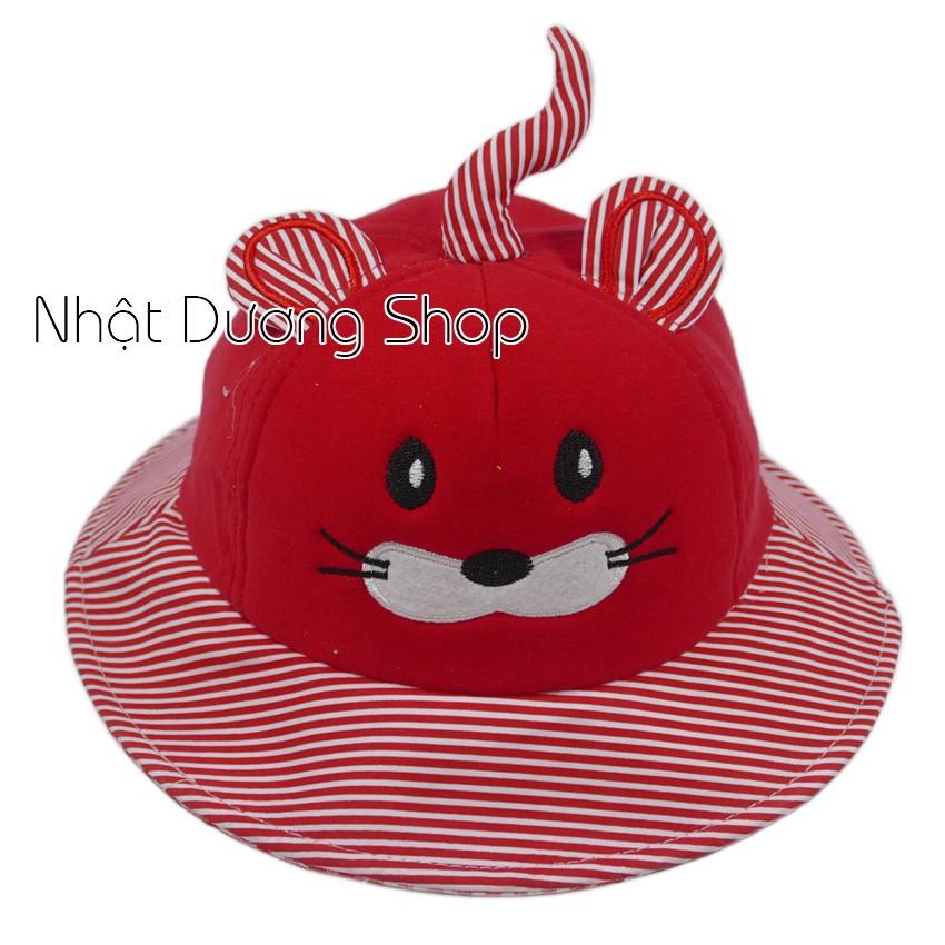 Nón tai bèo trẻ em từ 2-4 tuổi hình con chuột dễ thương chất liệu vải nhung và cotton