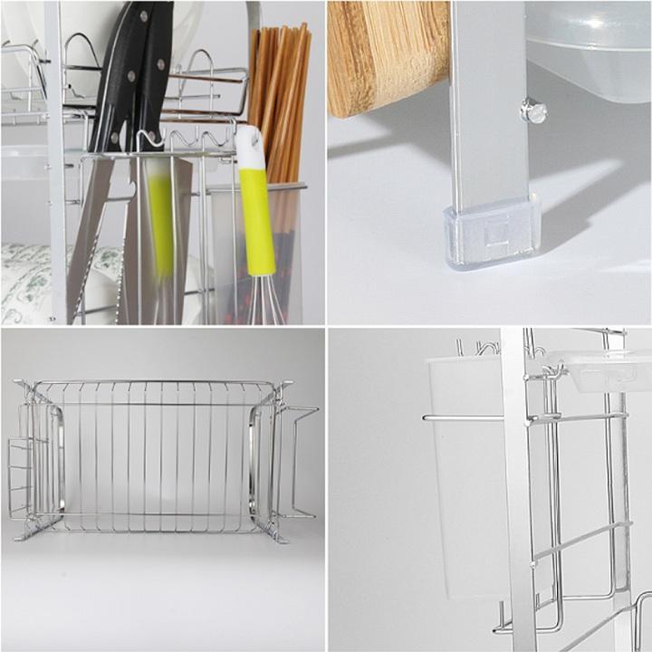 Kệ úp bát đĩa 2 tầng, chất liệu inox, kích thước 49x25x38cm, Giá để bát tiện lợi