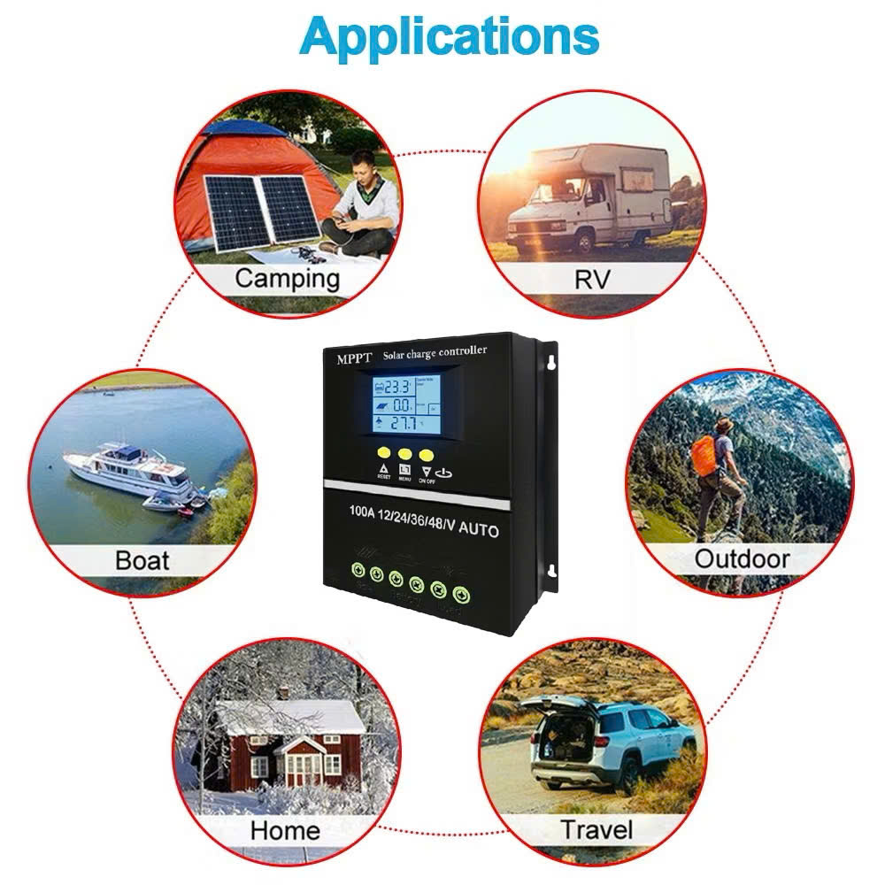 Bộ Điều Khiển Sạjc MPPT 80A Năng Lượng Mặt Trời – Mẫu Mới Thông Minh, Sạc Ổn Định, Tiết Kiệm Điện , đèn trang trí
