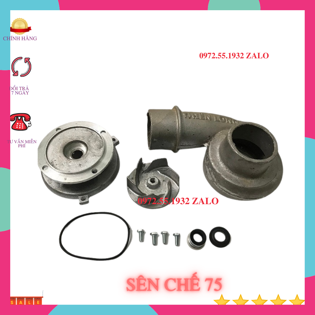 Bộ sên bơm đầu bơm đường kính ra 76 chuyển máy 750w sang ống hút 76