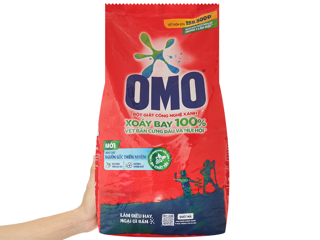 Bột giặt OMO công nghệ giặt xanh giúp xoáy bay vết bẩn loại bỏ mùi hôi 5.7kg