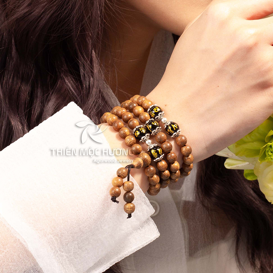 Vòng tay nữ Trầm Hương 108 hạt Đại Minh Ngũ Ngọc - An yên, đoạn trừ 108 phiền não - Trầm Tốc Lào tự nhiên - Thiên Mộc Hương