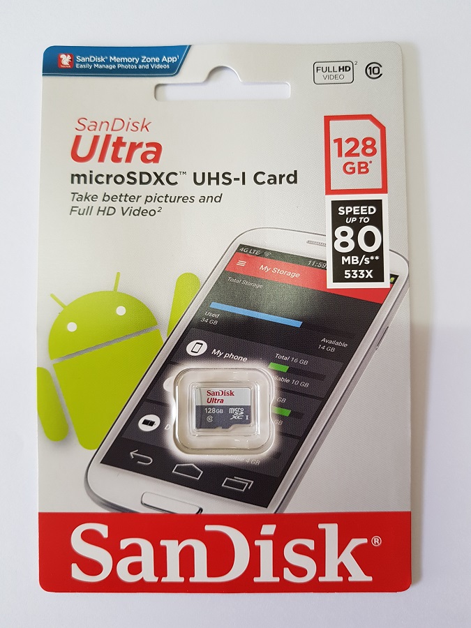 Thẻ Nhớ microSDXC SanDisk Ultra 128GB UHS-I - 80MB/s - Hàng Nhập Khẩu