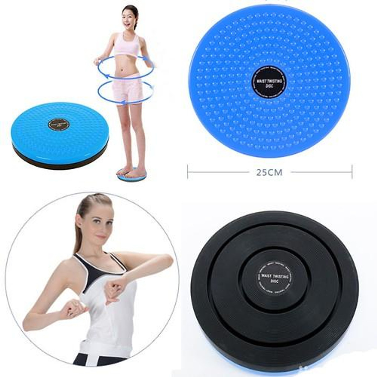 ĐĨA XOAY EO 360 ĐỘ THẾ HỆ MỚI CHO CƠ BỤNG SĂN CHẮC GỌN GÀNG, BỀ MẶT ĐĨA CÓ CÁC HẠT MASSAGE GIÚP LƯU THÔNG KHÍ HUYẾT NGAY TRONG KHI TẬP 2 TRONG 1