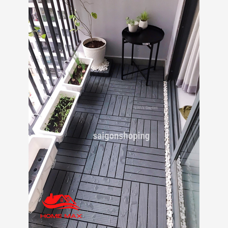 Vỉ Nhựa Lót Sàn 5 Nan Màu Xám