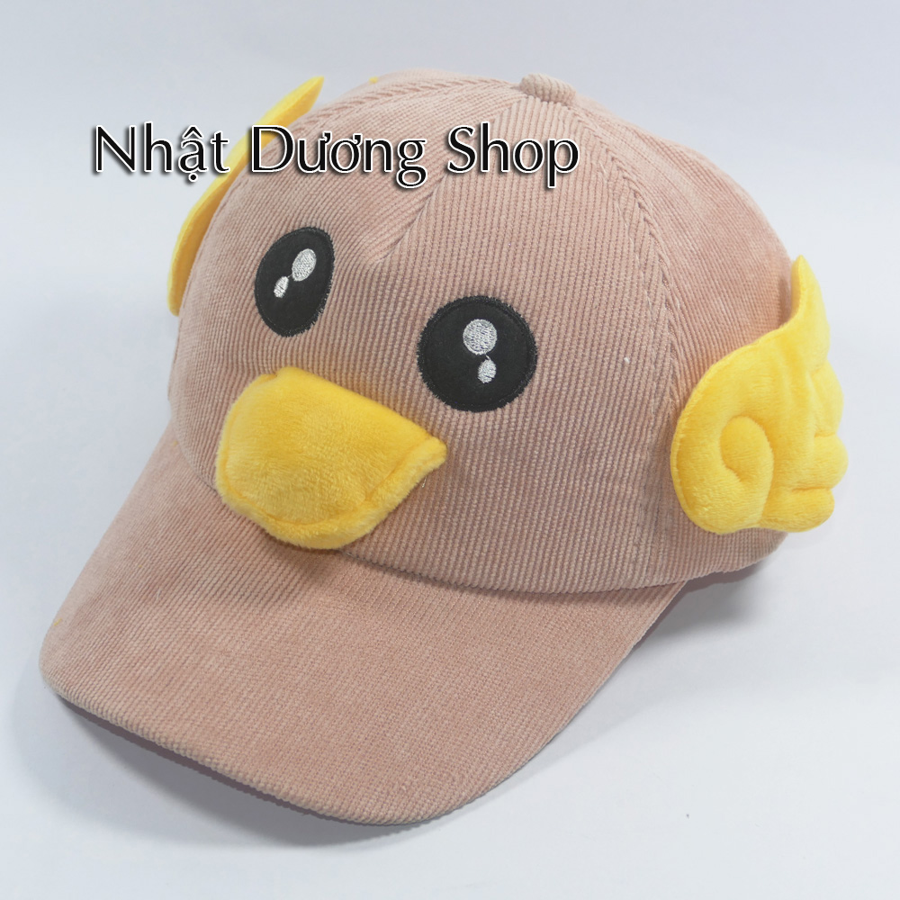 Nón kết trẻ em con vịt kêu Cạp Cạp, vài nhung mềm cho bé 2 đến 5 tuổi - êm ái dành cho bé