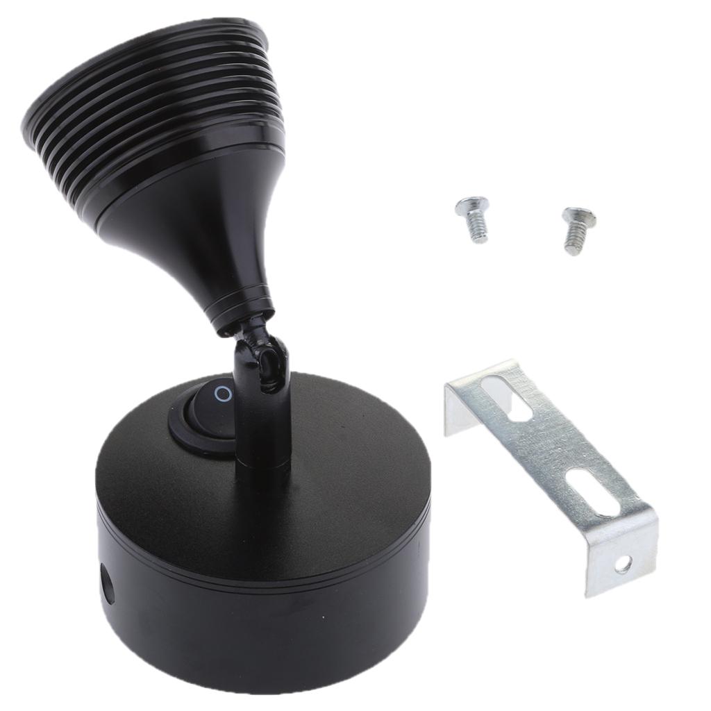 Boat 12V LED Reading Swivel Light 6000K Wall Mount for Marine Cabin RV Black