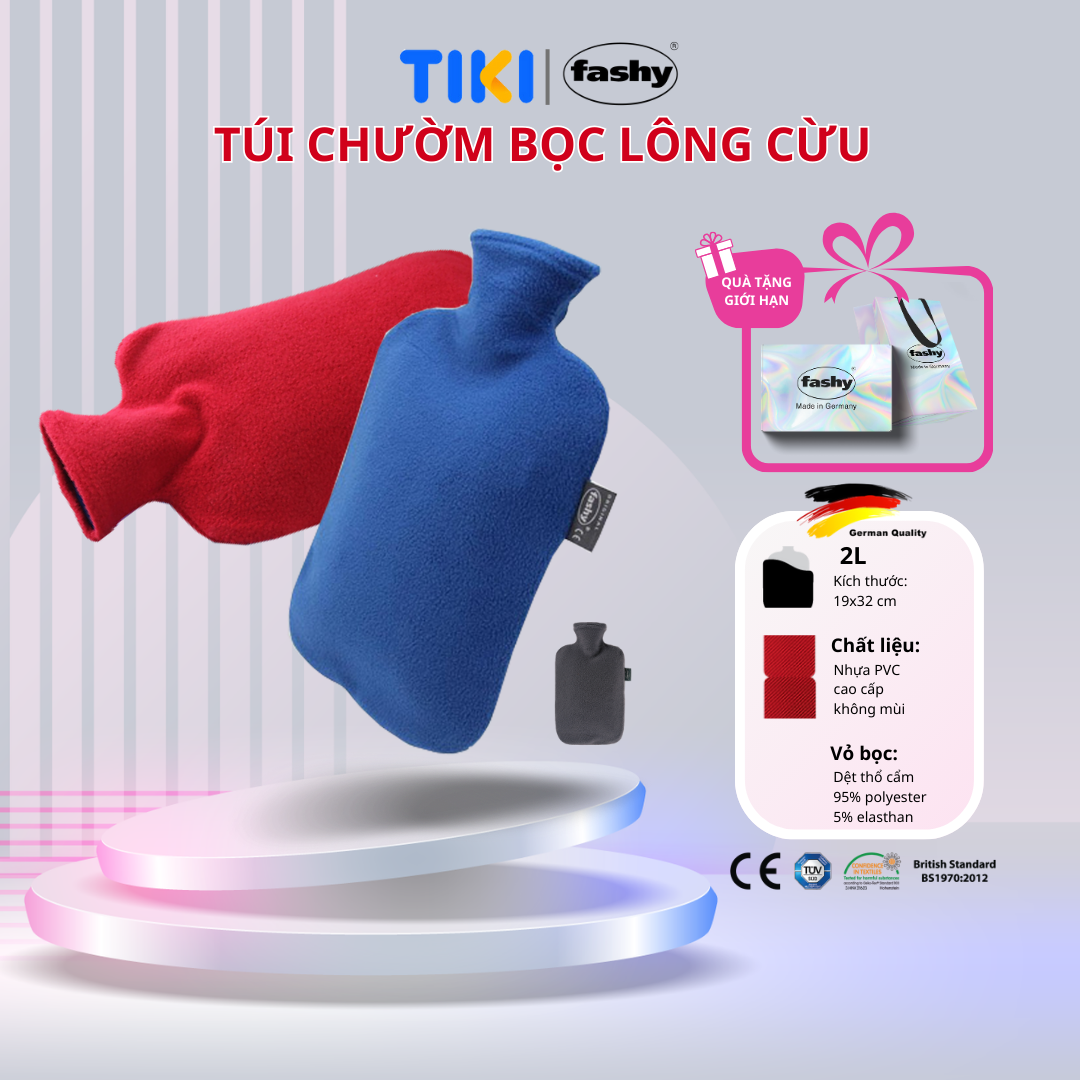 Túi Chườm Nóng Lạnh Fashy Đức Dòng Bọc Lông Cừu Phù Hợp Cho Người Lớn - Đỏ