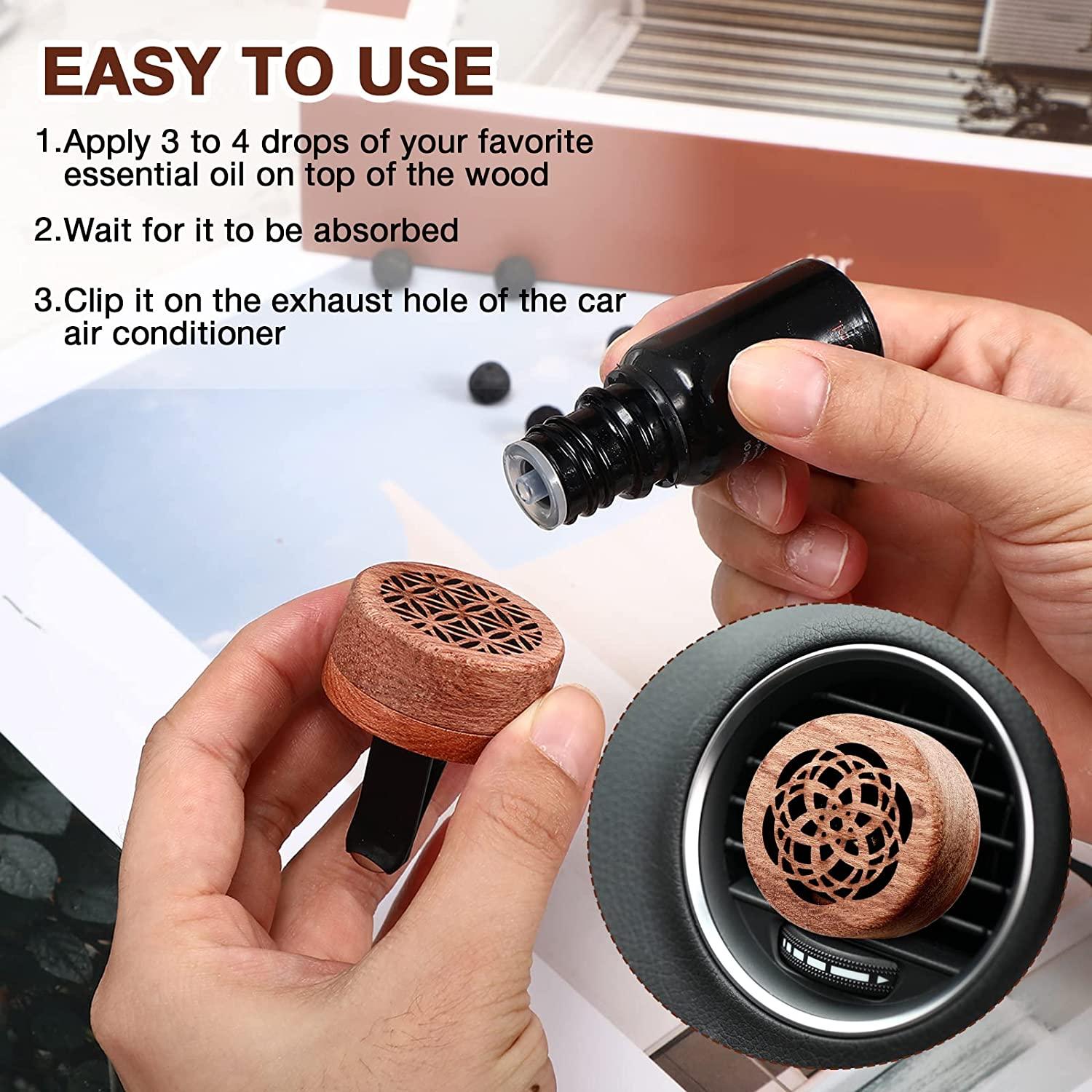 Máy khuếch tán tinh dầu ô tô 4 miếng Máy khuếch tán tinh dầu ô tô bằng gỗ