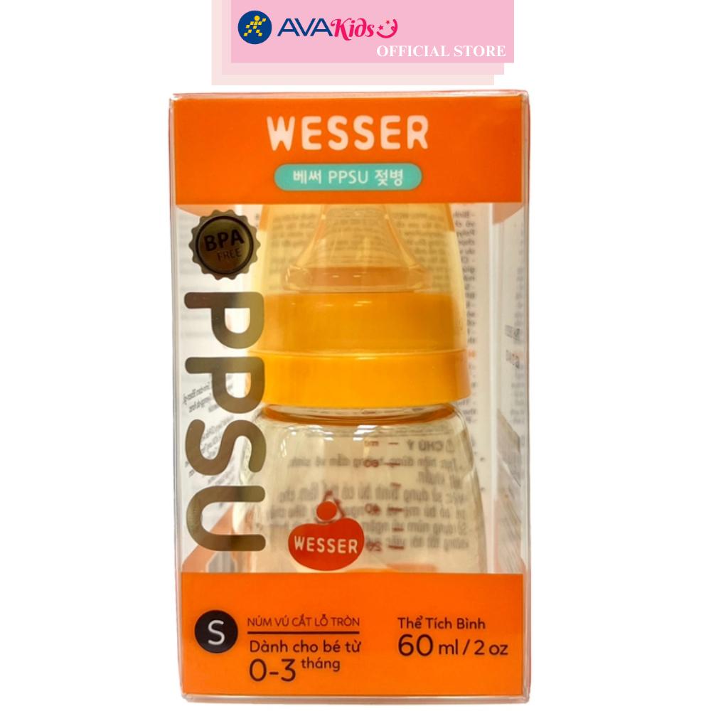 Bình sữa WESSER nhựa PPSU 60ml