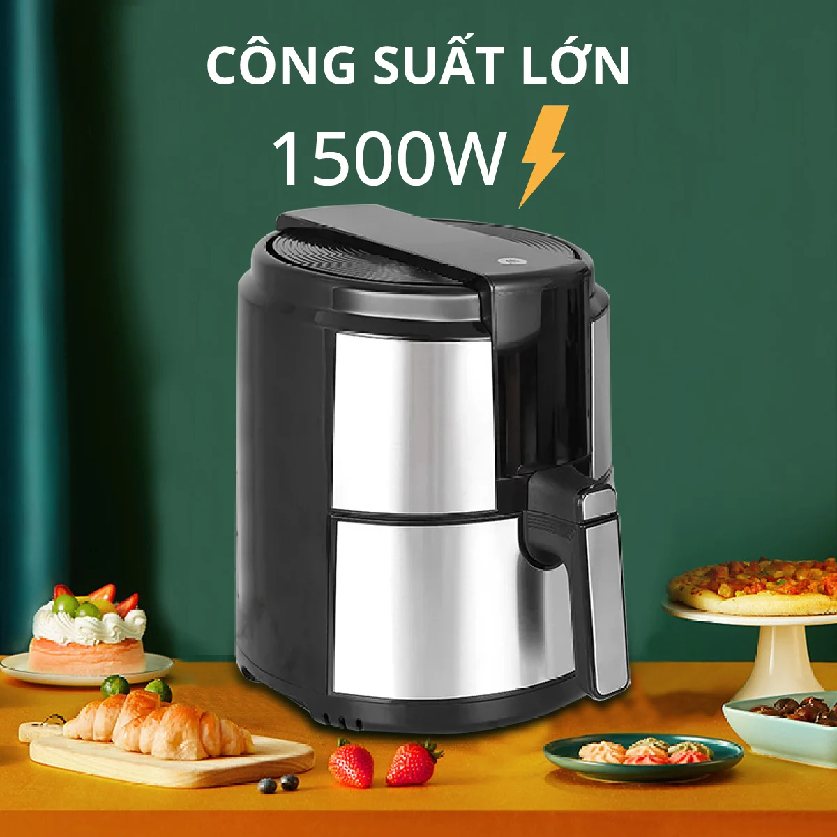 Nồi Chiên Không Dầu Mishio MK221 5 Lít - Hàng chính hãng