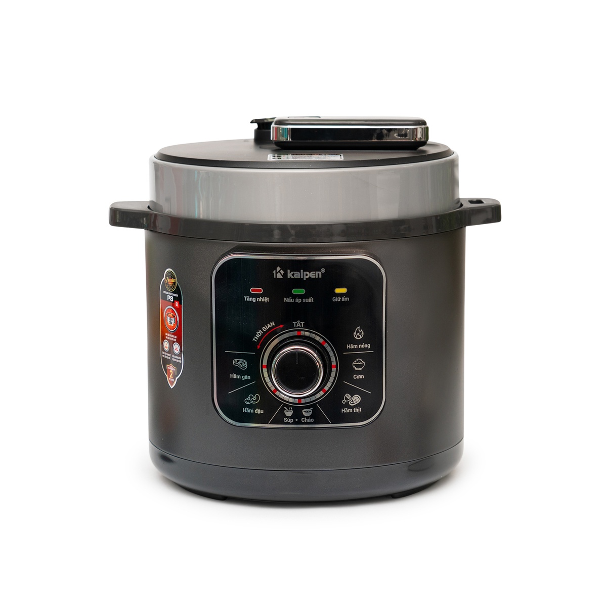 Nồi áp suất điện lòng nồi inox 304 dung tích 6L, Núm vặn cơ dễ sử dụng KALPEN P8 - Hàng chính hãng