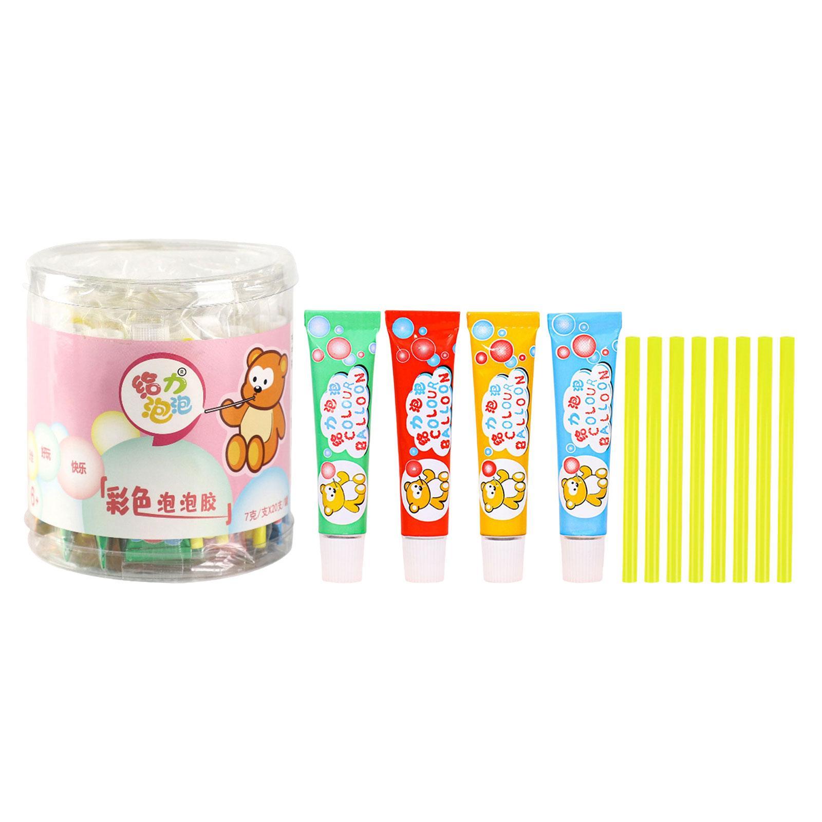 20 Pieces Blow Bubbles Balloons Educational Sensory Toy DIY Crafting with Straws Funny for Children Adults Boys Girls Gift Home Game