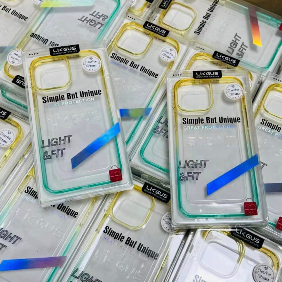Ốp lưng chống sốc cho iPhone 13 / 13 Pro / 13 Pro Max / 14 / 14 Plus / 14 Pro / 14 Pro Max hiệu Likgus Gradient Clear - Thiết kế thời trang, chống chịu mọi va đập, gờ bảo vệ camera - Hàng nhập khẩu