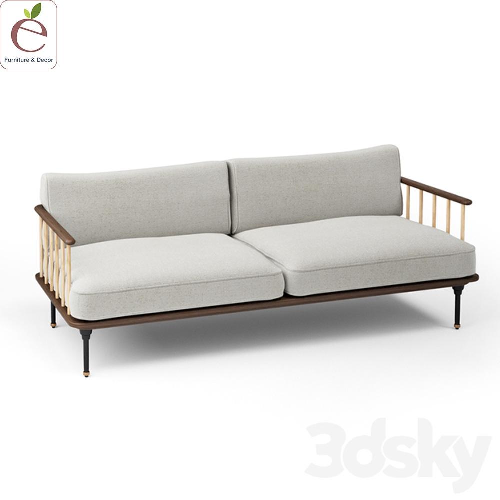 Sofa Văng Kalma - Sofa gỗ dạng nan tự nhiên, bọc vải, nỉ, da, màu tùy chọn. Hàng gia công tỉ mỉ.