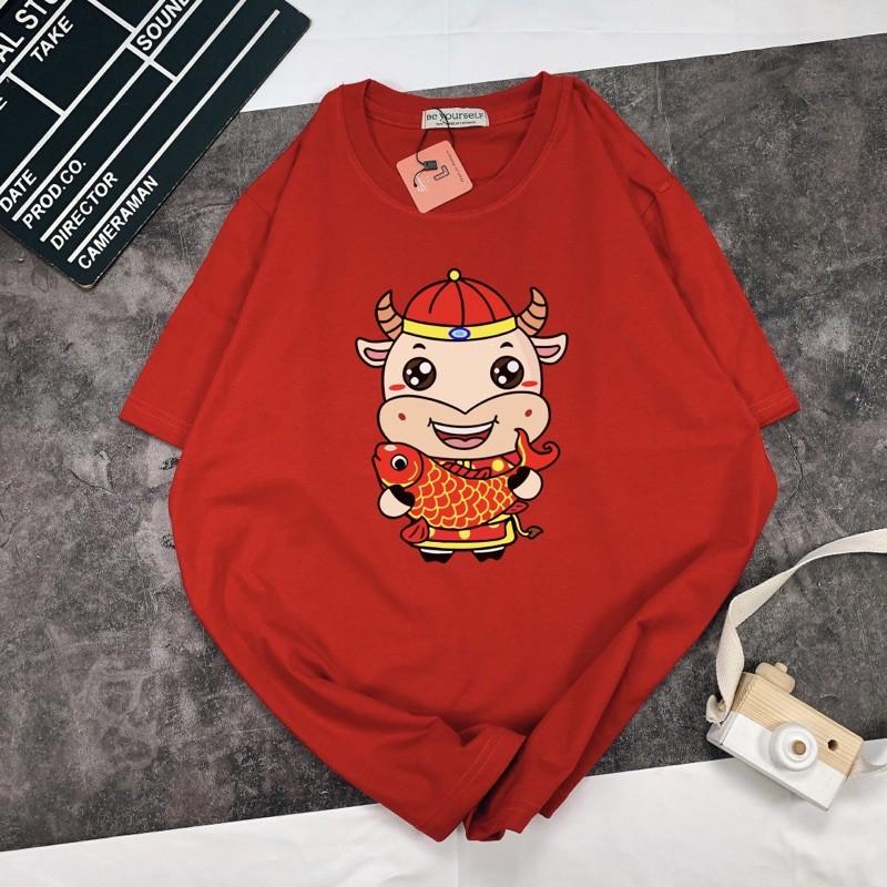 ÁO THUN UNISEX TRÂU TẾT 2021 SIZE M L XL