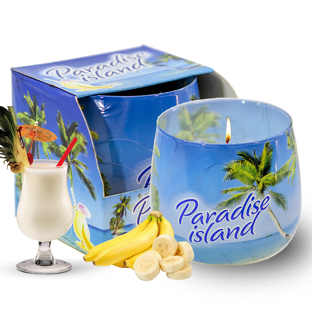 Ly nến thơm tinh dầu Bartek Paradise Island 100g QT02780 - hương gió biển (giao mẫu ngẫu nhiên)