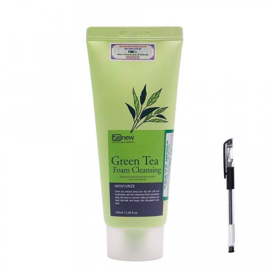 Sữa Rửa Mặt Hàn Quốc Tinh Chất Trà Xanh Benew Green Tea Foam Cleansing (100ml) – Hàng Chính Hãng + Tặng bút bi mực nước