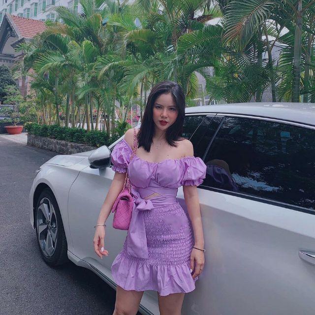 Set áo cột nơ phối chân váy nhún