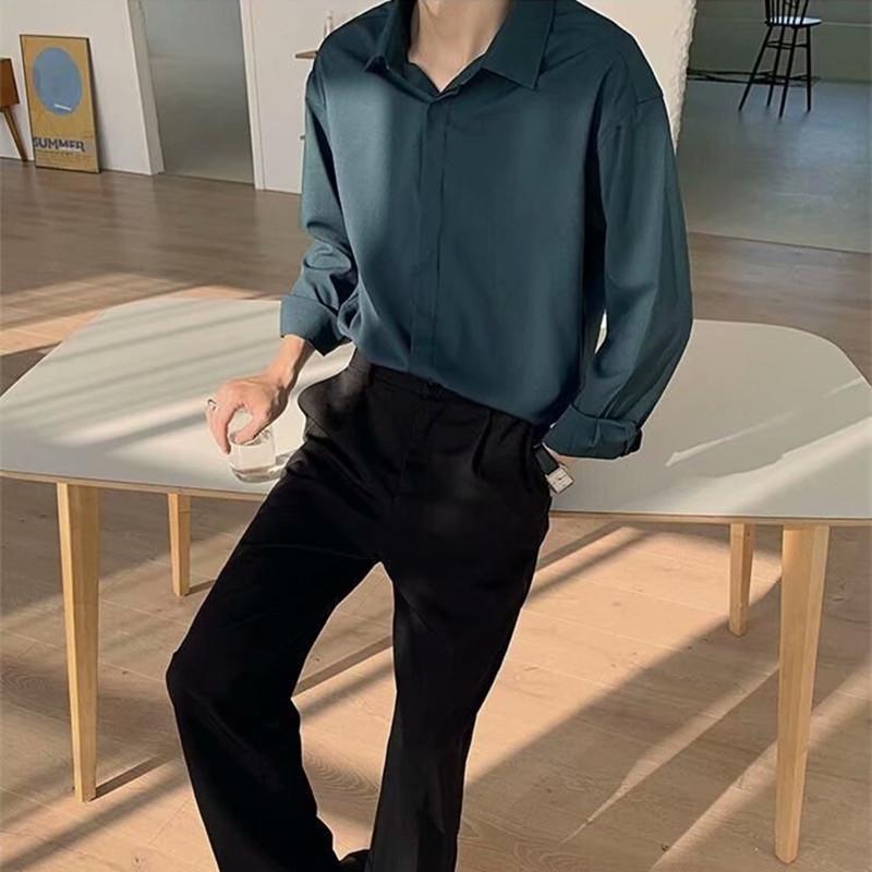 Áo Sơ Mi Nam Tay Dài Thời Trang Hàn Quốc Size M-2Xl