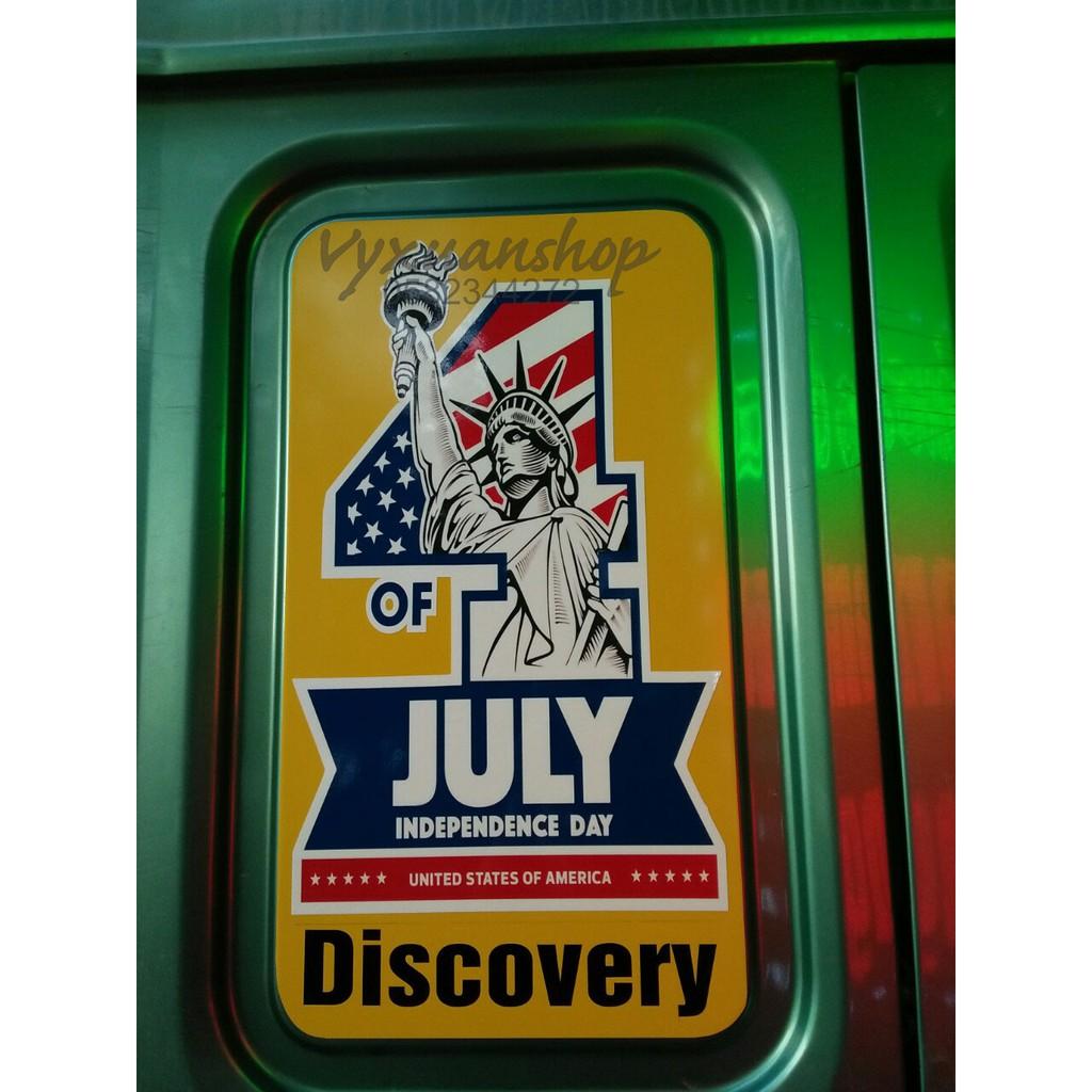 Decan trang trí xe tải biểu tượng ngày độc lập Mỹ , sticker 4 of July dán xe tải