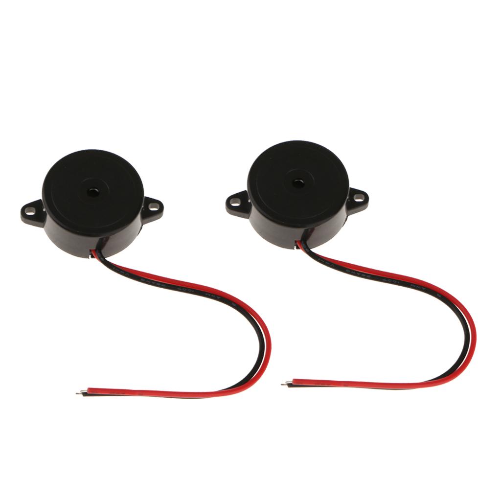 Hoạt Động Piezo Buzzer DC 1.5-15V 85dB Với 2 Dây Dẫn Điện Alarmer 2 Gói