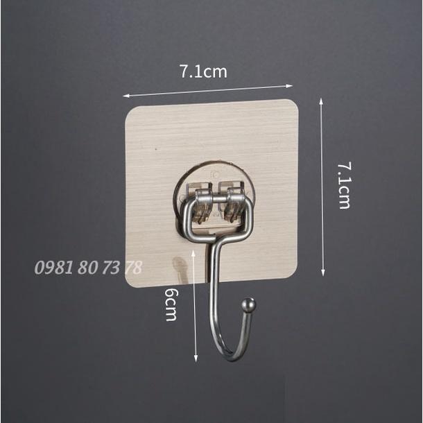Móc dán tường inox 304 chịu lực 5kg, miếng dán tráng bạc siêu dính, móc dán chịu lực loại tốt - STQ