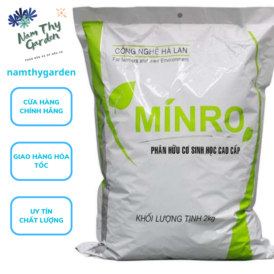 PHÂN HỮU CƠ SINH HỌC MINRO DẠNG VIÊN NỞ GÓI 2kg