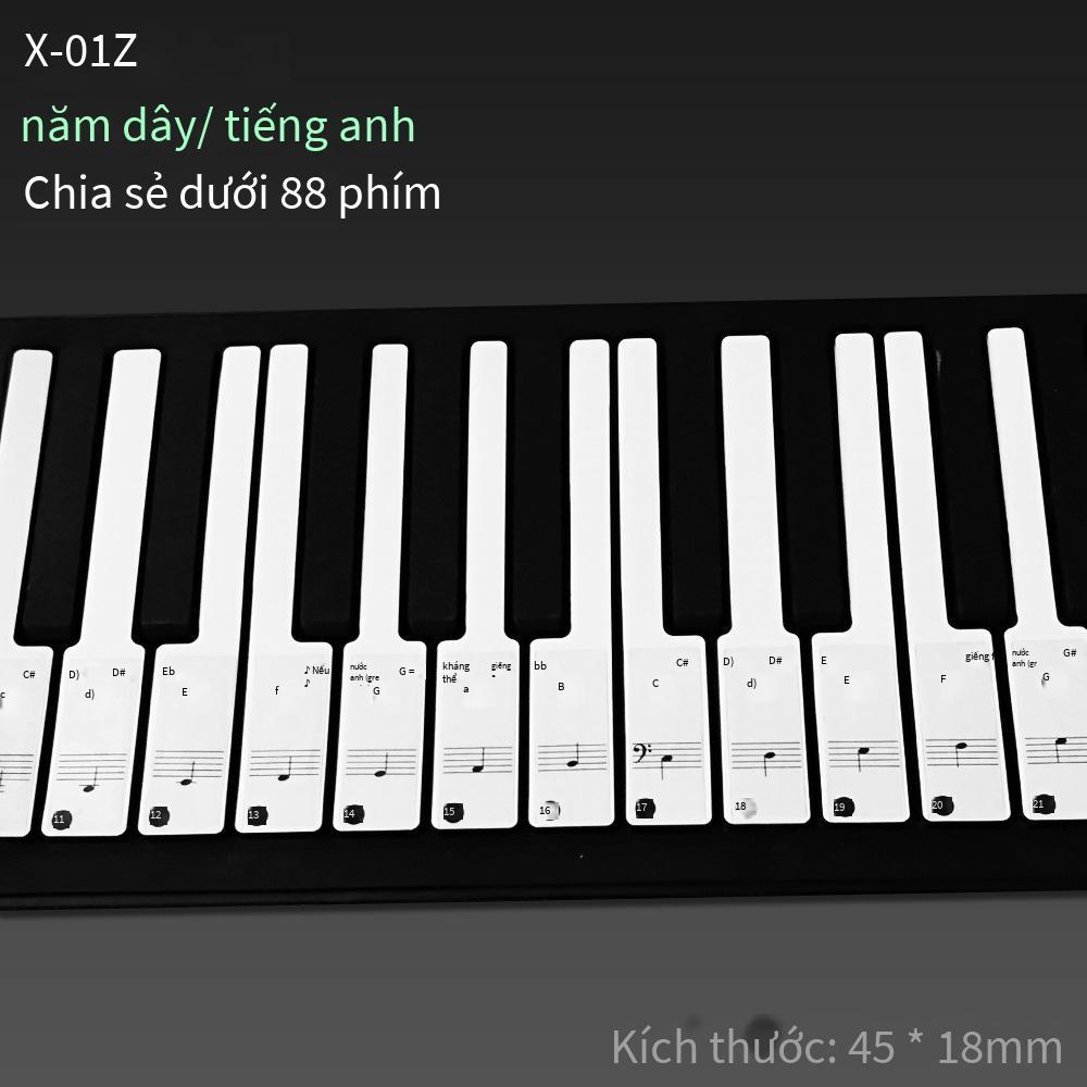 Phong cách mới nhất của đám mây nhạc đàn piano miếng dán đàn organ điện tử 6188 phím trong suốt thang âm nhóm từ miếng dán ghi chú X-01ZM