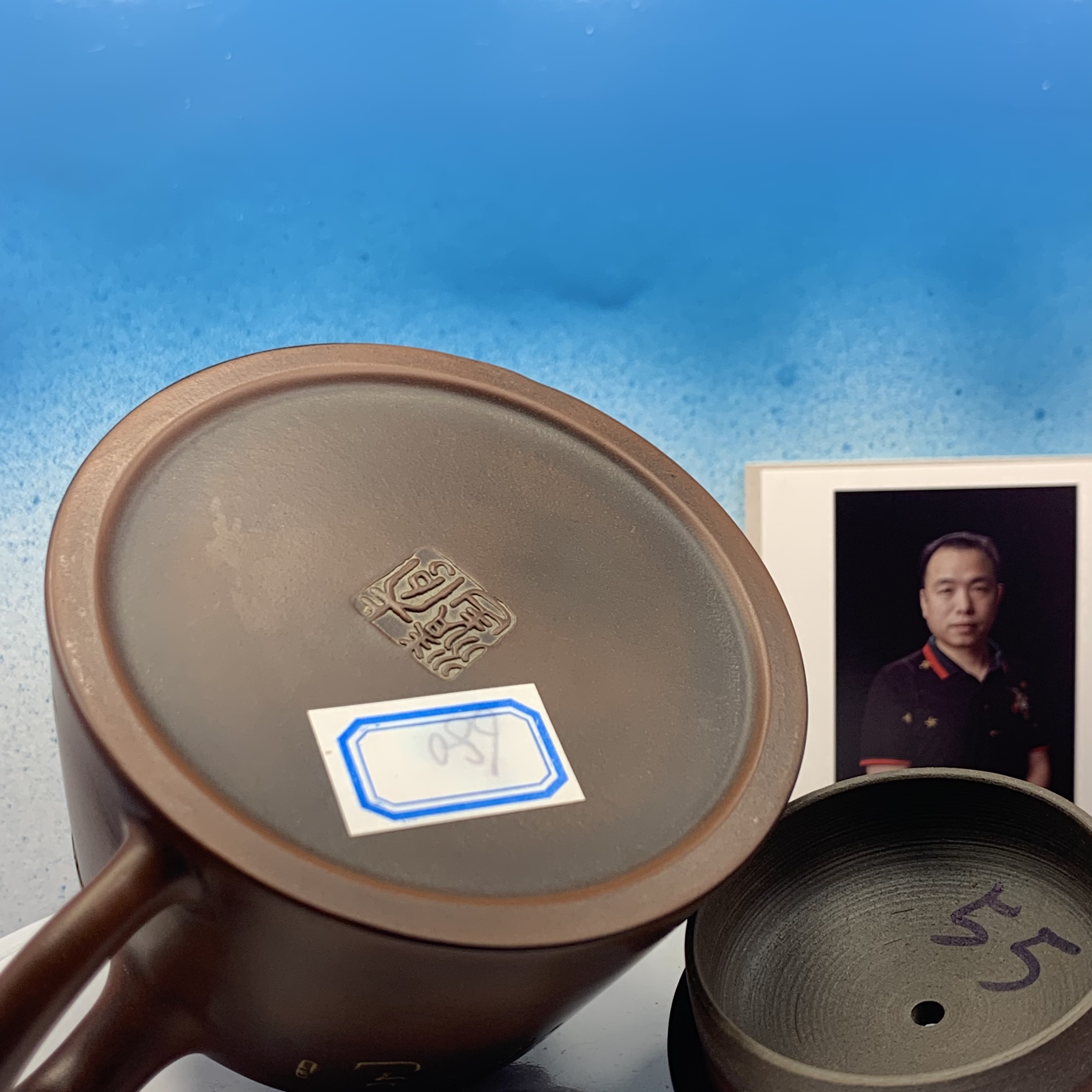 Ấm trà tĩnh lan nhất vị thiền trà, gốm thô nguyên bản, nê hưng khâm châu, chế tác thủ công, hoạ tiết khắc tay