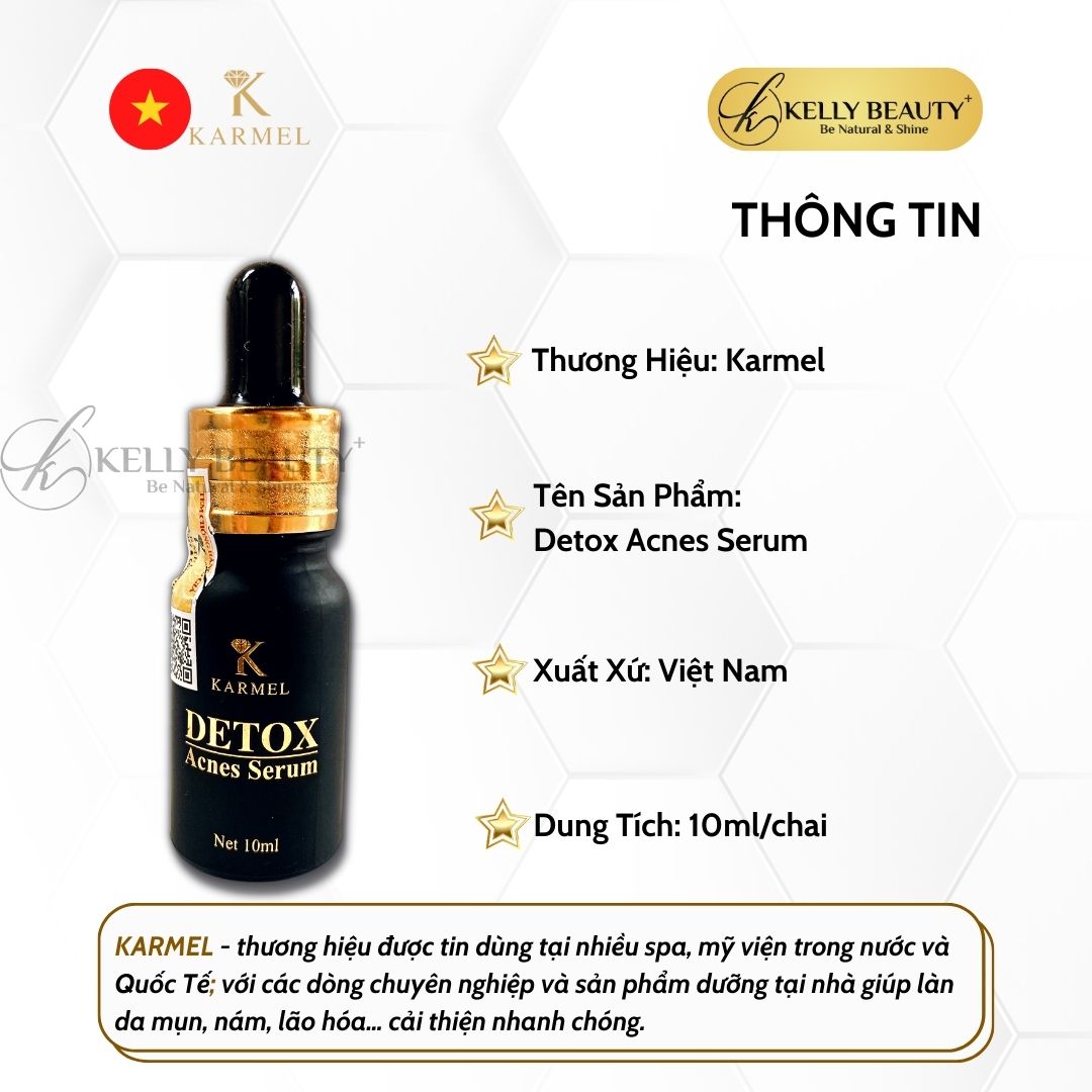 Karmel Detox Acnes Serum - Giải Quyết Mụn Ẩn, Bã Nhờn; Da Nhiễm Corticoid | Kelly Beauty