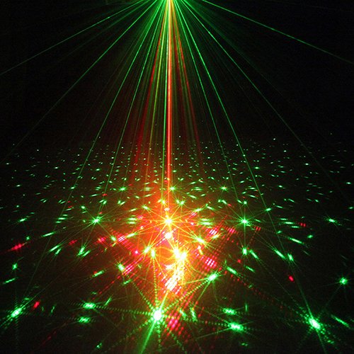 Đèn trang trí laser 6 mắt, đèn bay phòng nháy được 48 kiểu nháy khác nhau, đèn led trang trí kèm điều khiển từ xa, đèn trang trí quán cà phê và karaoke.