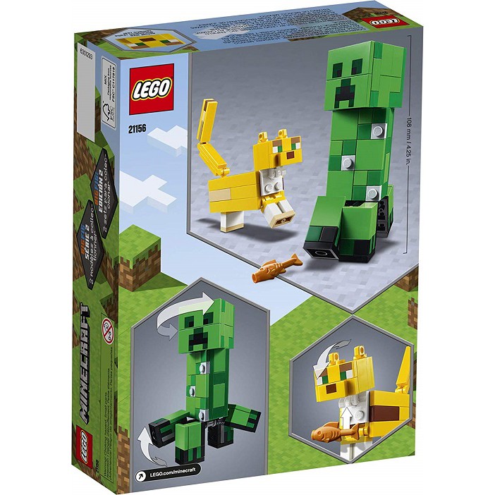 Mô hình đồ chơi lắp ráp LEGO MINECRAFT  Sinh Vật Creeper Khổng Lồ Và Mèo Ocelot 21156 ( 184 Chi tiết )