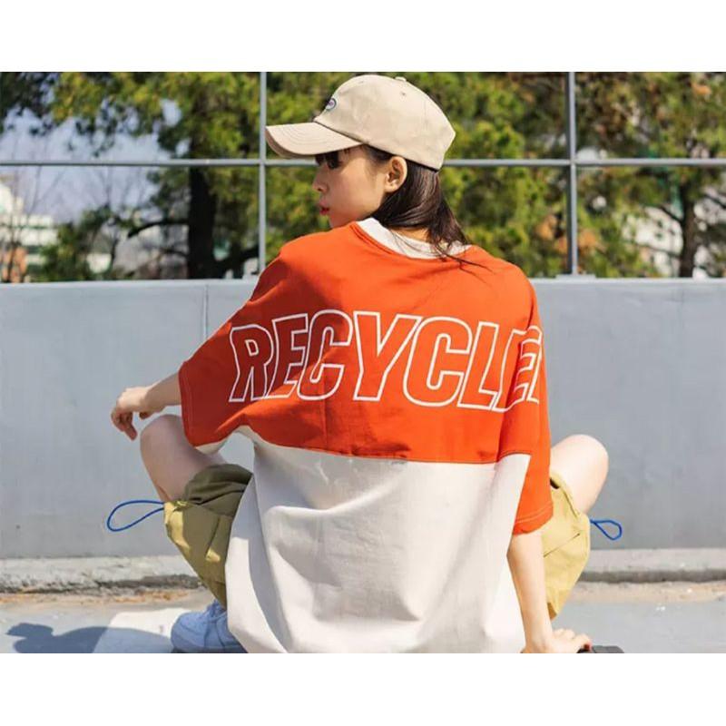 Áo thun 100% cotton tay lỡ phối màu siêu đẹp ulzzang - ẢNH THẬT