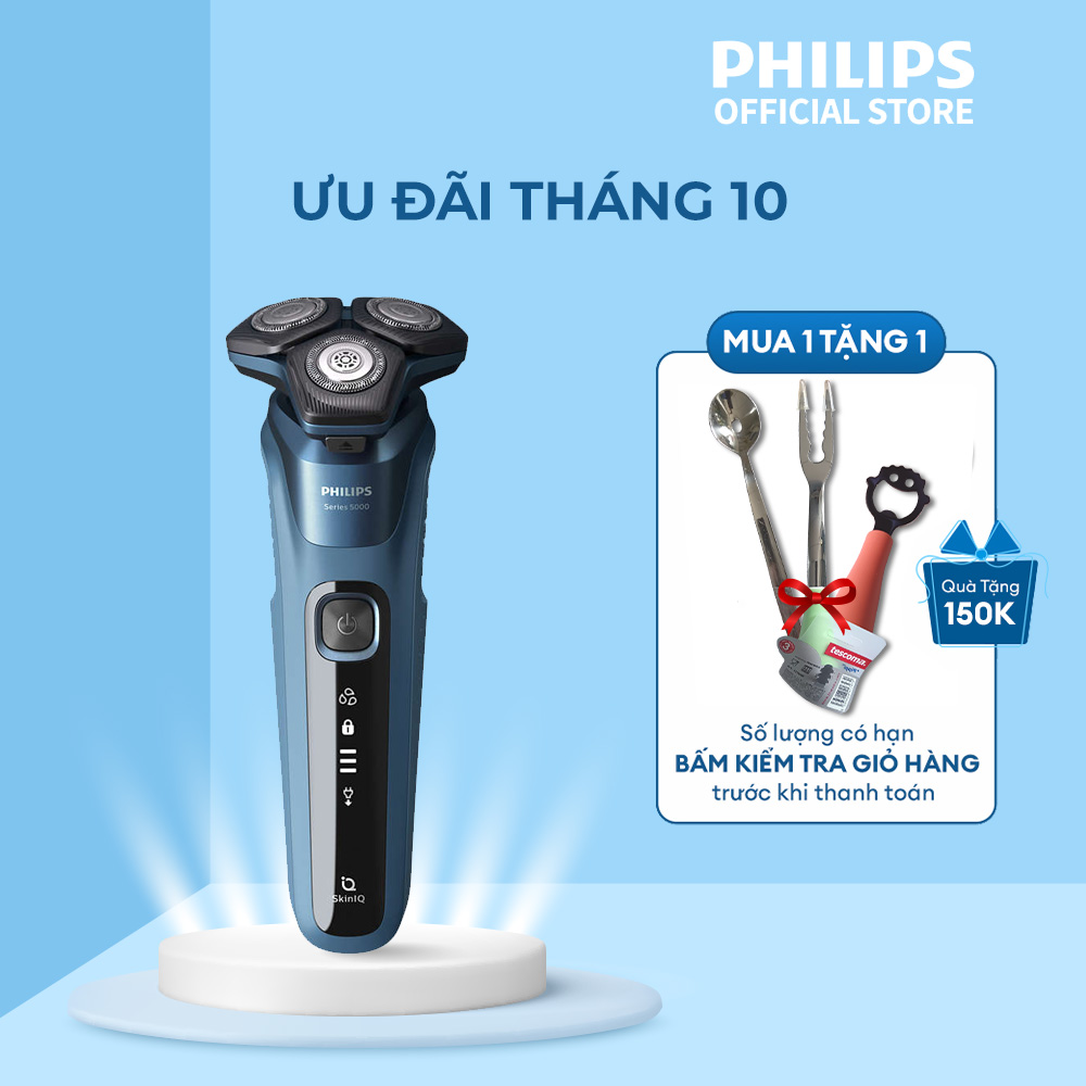 Máy cạo râu khô và ướt Philips S5582/20 - Cạo sát - bảo vệ làn da - Hàng Chính Hãng