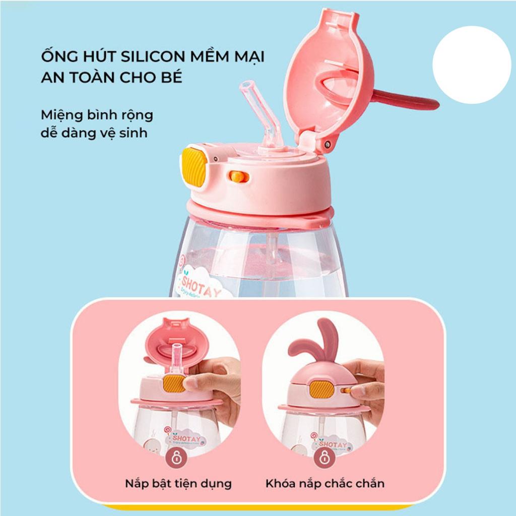 BÌNH NƯỚC NHỰA TAI THỎ 600ML HOKORI 0083 - TADAHOME
