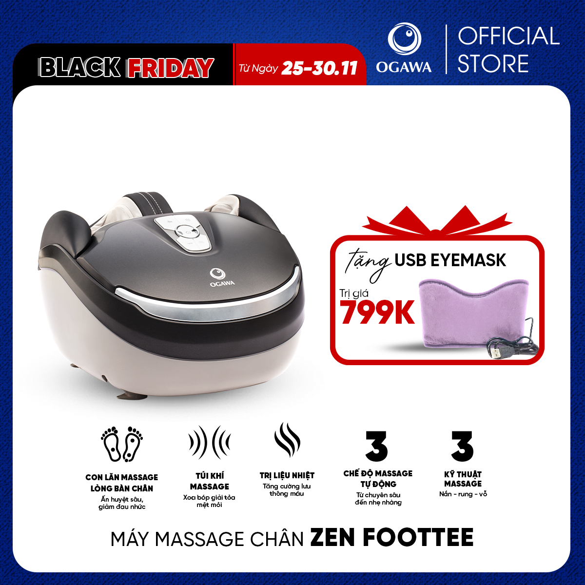 [OGAWA] Máy massage chân Zen Foottee