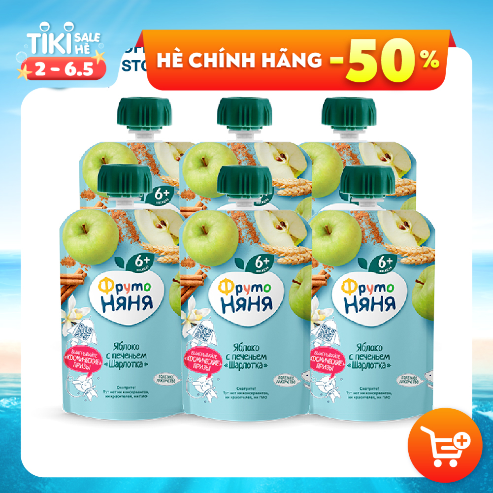 Combo 6 Gói Trái cây nghiền Charlotte Fruto Nyanya 90g