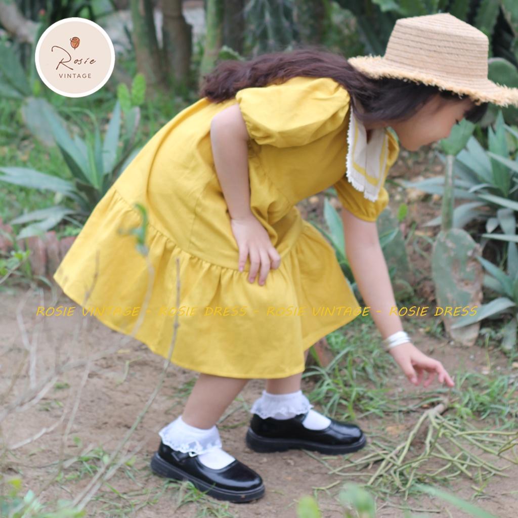 Váy thủy thủ ROSIE V20, chất vải Linen 100% tự nhiên, thấm hút mồ hôi cực tốt, mặc thoáng mát cho bé gái từ 9 - 36kg