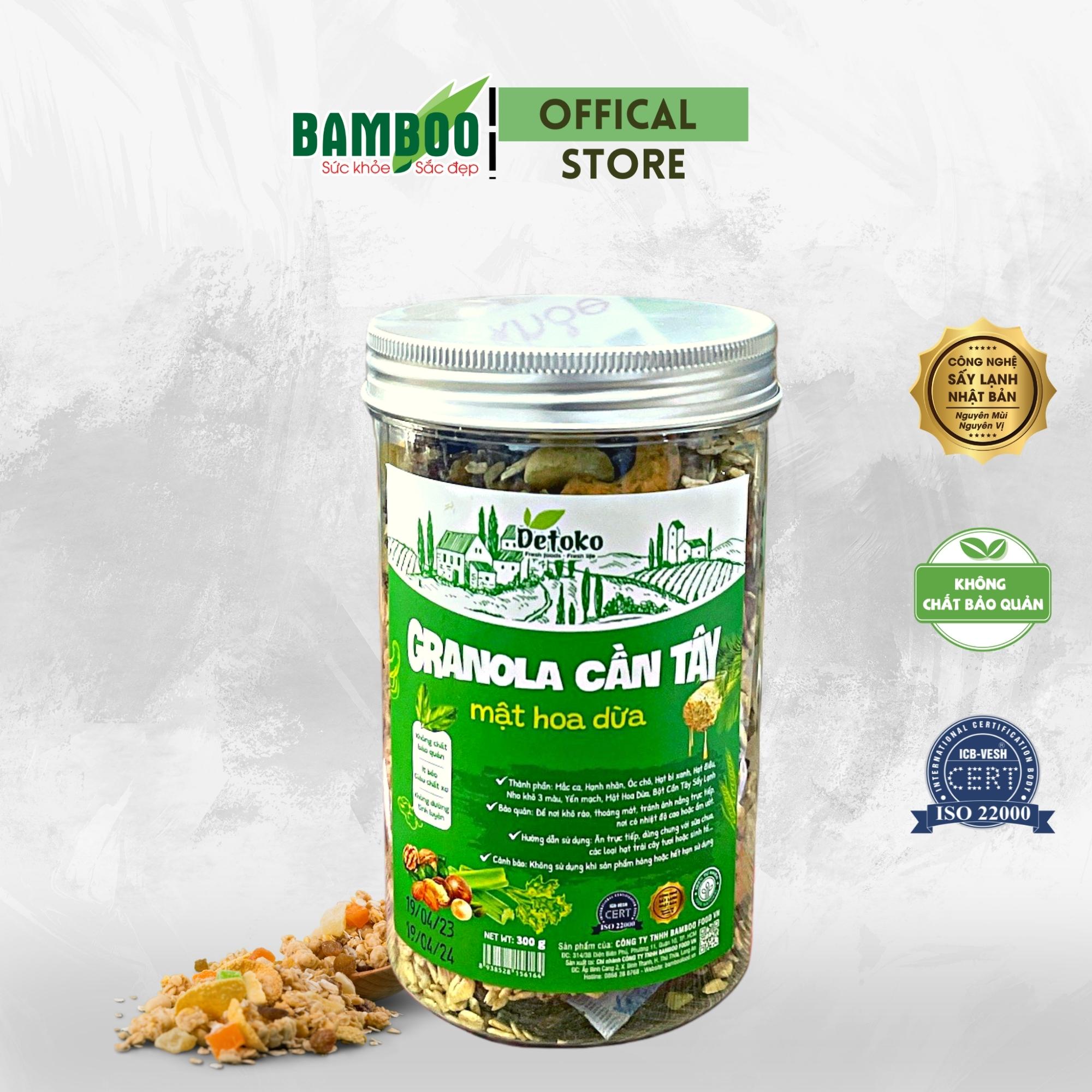 Granola cần tây mật hoa dừa Detoko siêu hạt tốt cho người ăn kiêng, bà bầu 300G