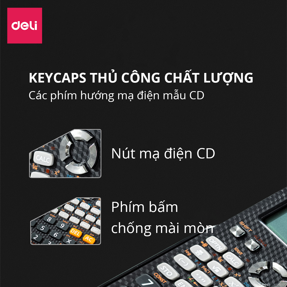 Máy Tính Khoa Học Deli CD580VN Hỗ Trợ Tiếng Việt Mới Nhất - Dành Cho Học Sinh Cấp 2 Cấp 3 Lớp 6 Đến Lớp 12 Chuyên Dụng Mang Vào Phòng Thi - Máy Tính Học Sinh Bỏ Túi Cầm Tay