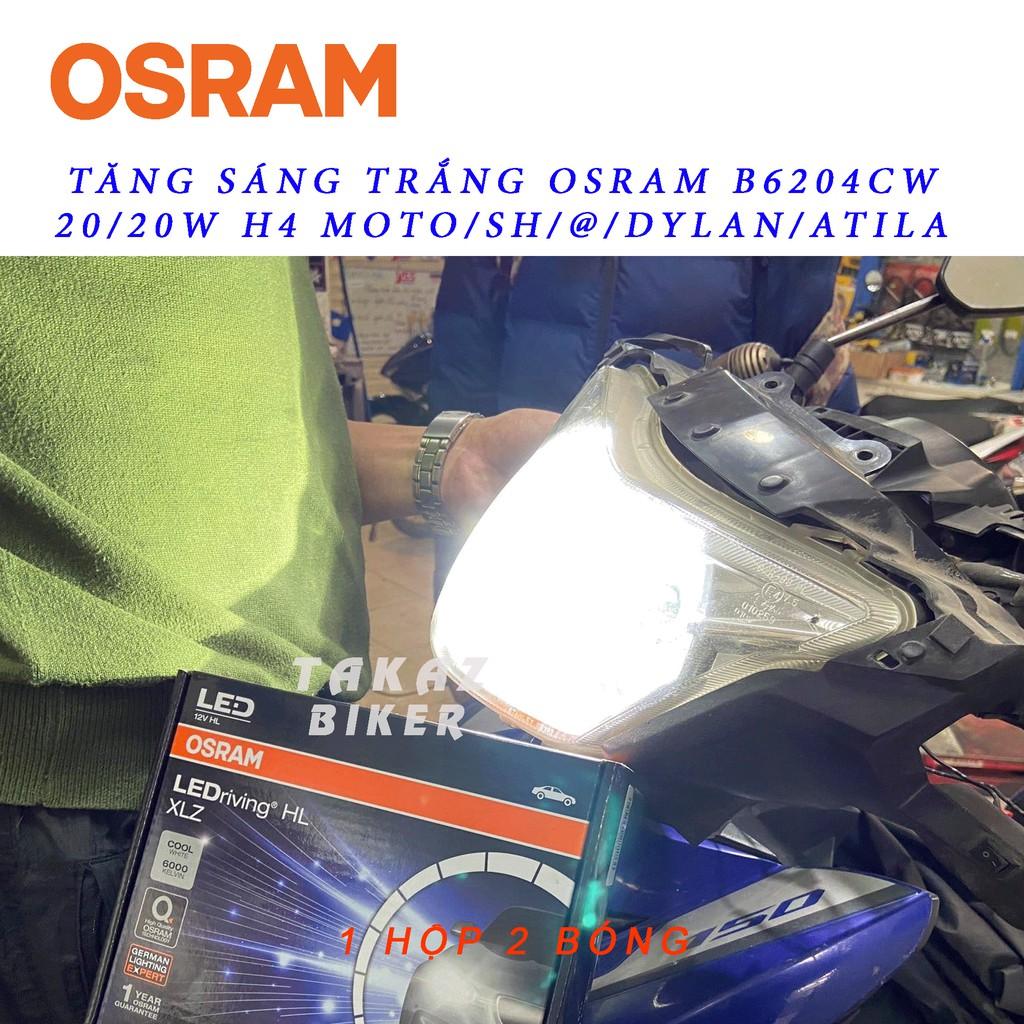 Bóng đèn Led OSRAM B6204CW H4 SHVN, Dylan, Attila, Exciter, Motor PKL , Ôtô tăng sáng trắng - Có Quạt Tản Nhiệt