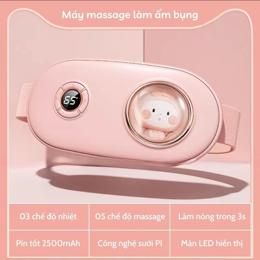 Máy chườm nóng hỗ trợ giảm đau bụng kinh có 3 mức nhiệt, Pin 2500MAH , sạc UBS, món quà ý nghĩa tặng người yêu Túi Chườm Nóng Giảm Đau Nhức Mỏi Bộ Đai Chườm Nóng Đau Bụng Lưng Dùng Điện (TẶNG TÔNG ĐƠ CẮT TÓC)