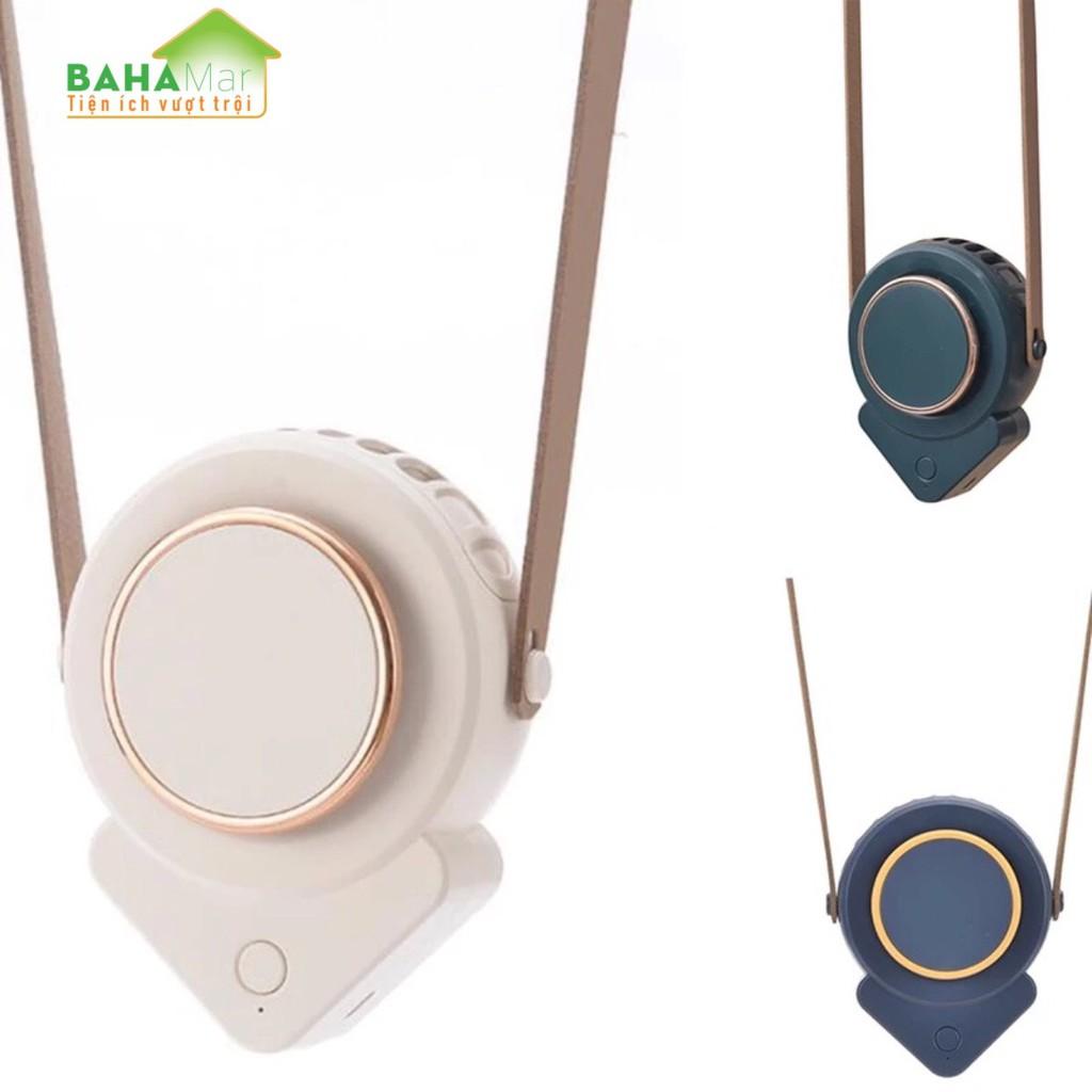 QUẠT MINI CẦM TAY 3 BÁNH RĂNG CÓ THỂ ĐIỀU CHỈNH CÓ DÂY ĐEO CỔ LÀM MÁT "BAHAMAR" gió thổi rộng và luồng không khí mạnh mẽ