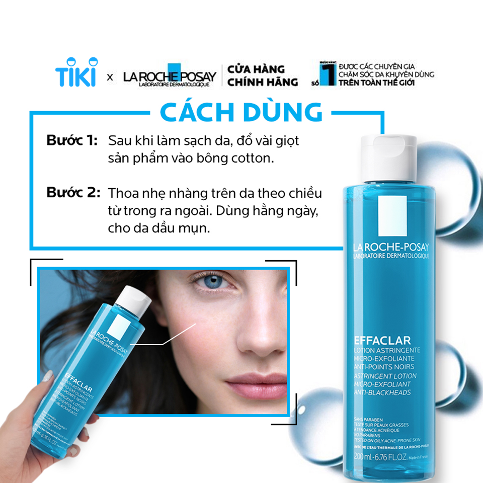 Nước cân bằng giàu khoáng dành cho da dầu La Roche Posay Effaclar Astringent Lotion 200ml