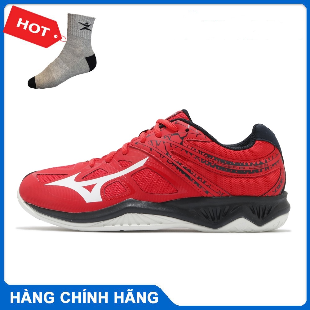 Giày cầu lông THUNDER BLADE 2 Mizuno V1GA197063 chính hãng dành cho nam, mẫu mới, đế kếp, chống lật cổ chân - Tặng tất thể thao Bendu