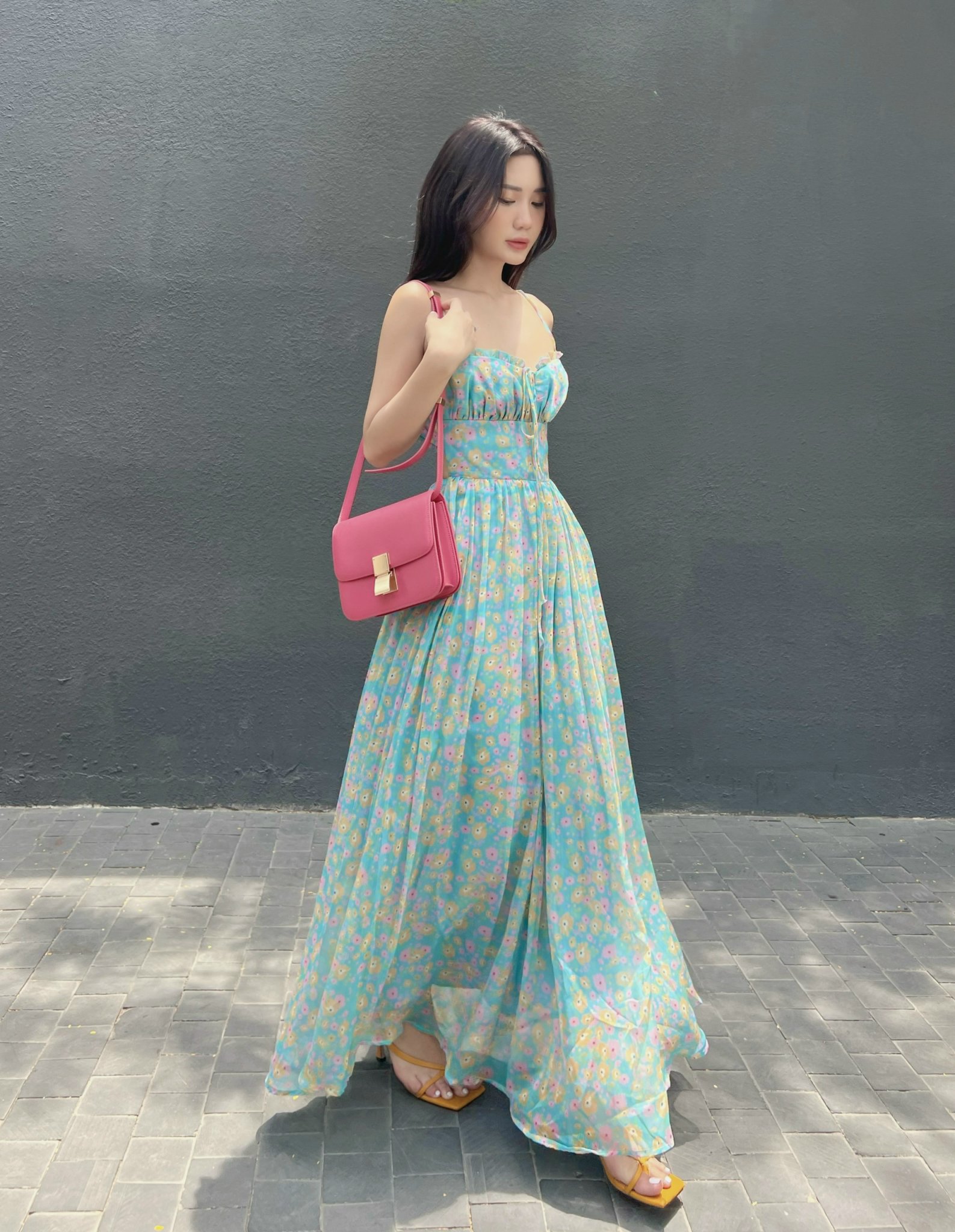 ĐẦM MAXI HOA FLORAL HAI DÂY