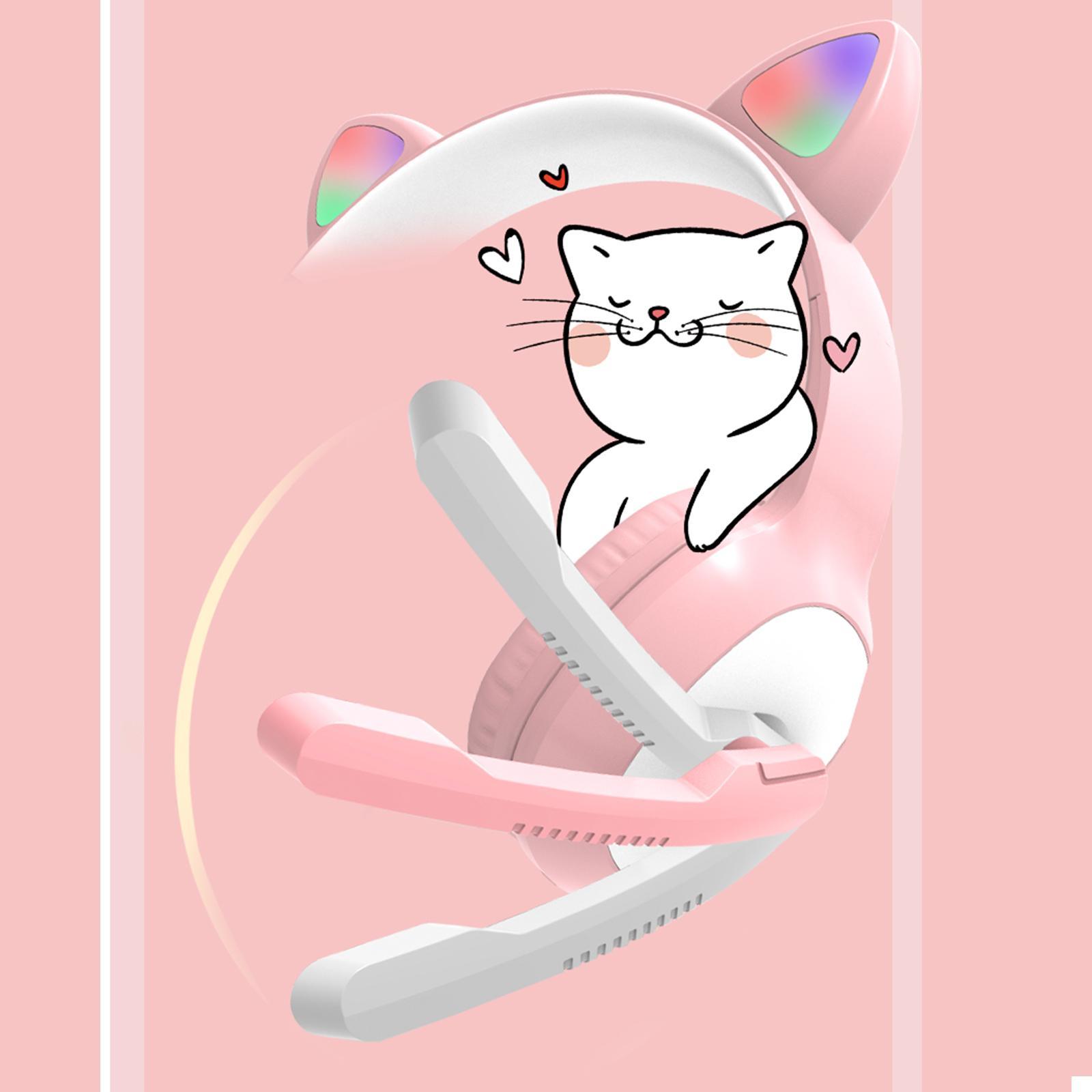 Surround Sound Wired Headset LED Light for Games Computer TV pink
