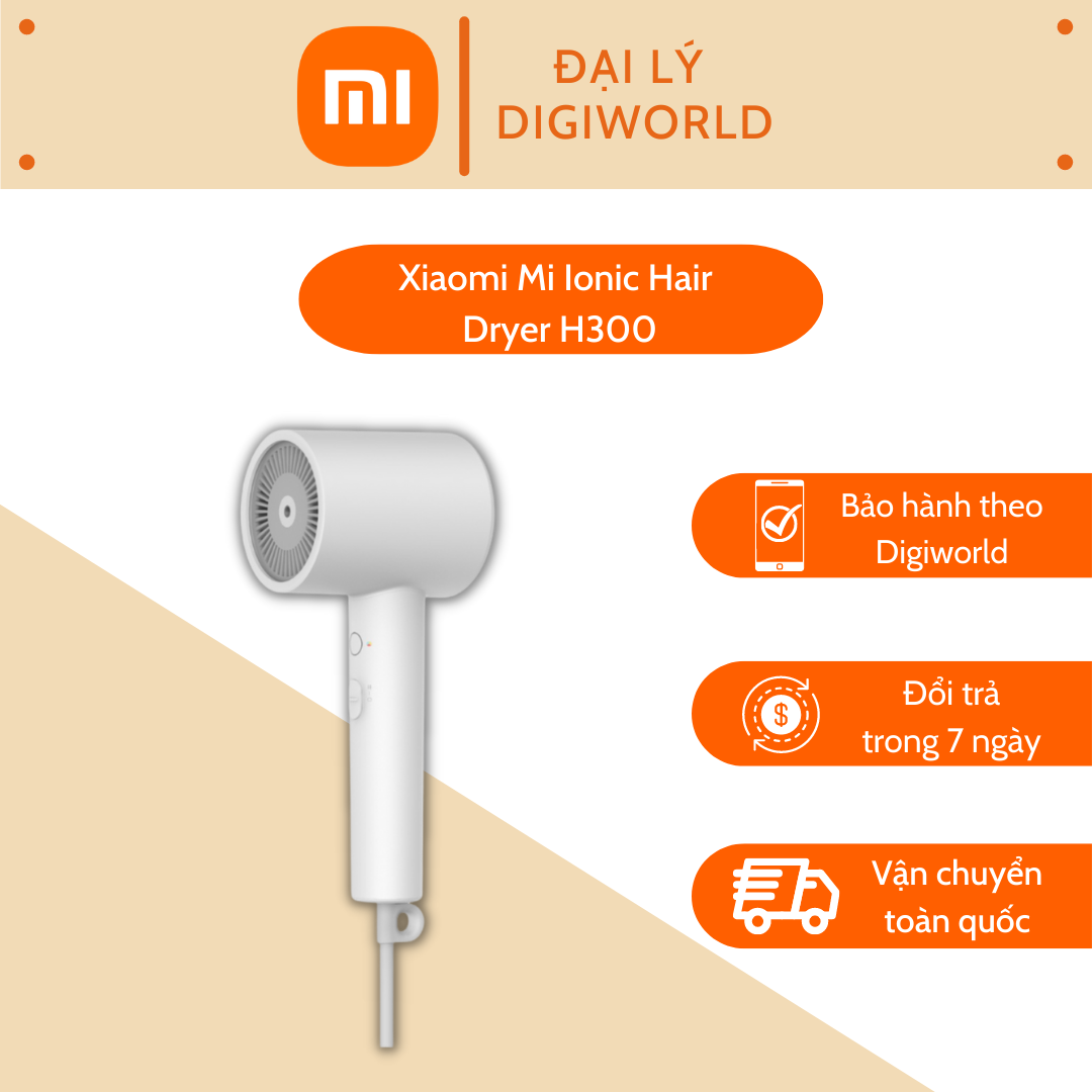 Máy sấy tóc Xiaomi Mi Ionic Hair Dryer H300 EU - Hàng Chính Hãng Digiworld